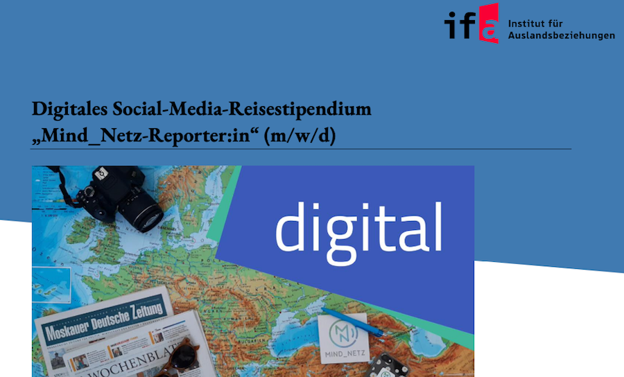  Digitales Social-Media-Reisestipendium „Mind_Netz-Reporter:in“ (m/w/d)